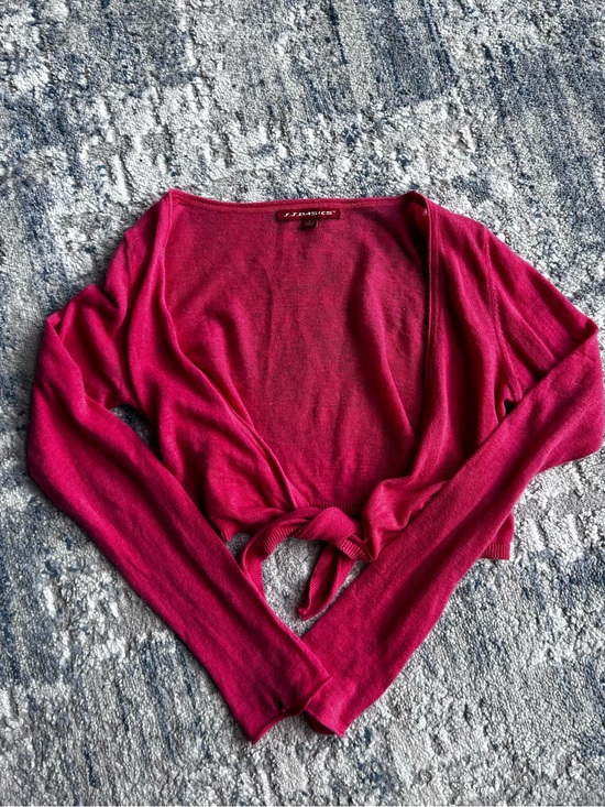 Jj Basics Tops - Y2K JJ Basics Hot Pink Shrug with Tie